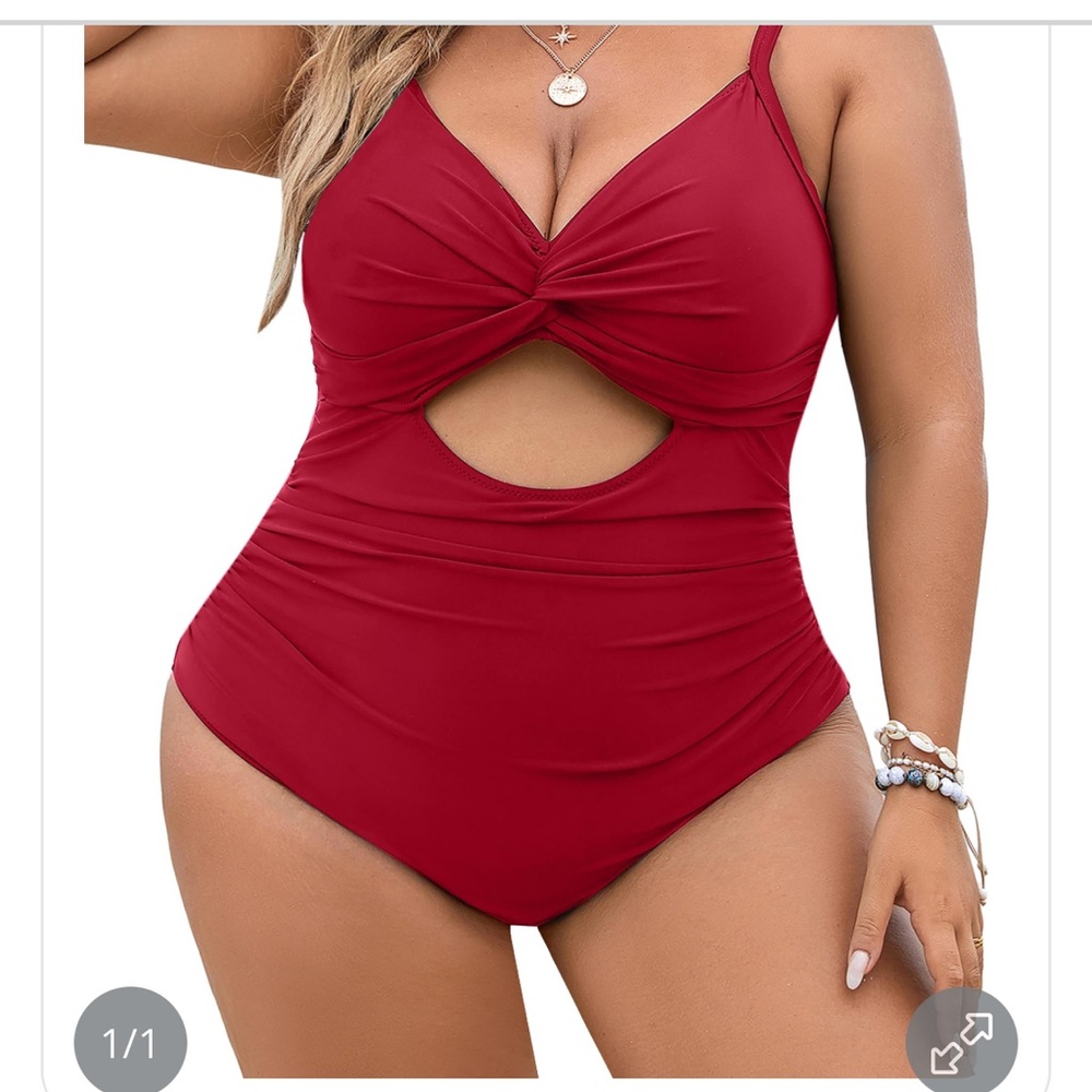 Elegant Red Women's One-Piece Swimsuit